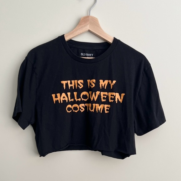 Oversized Cropped This Is My Halloween Costume Tee - Picture 1 of 7